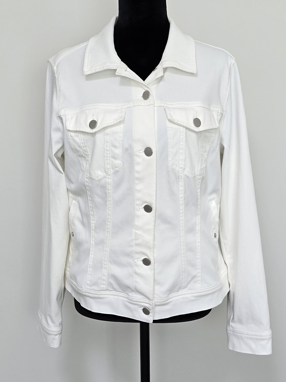 Liverpool White Women's Denim Jacket - Button-Front